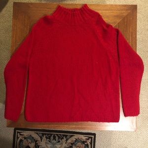 Deep red wool turtleneck sweater